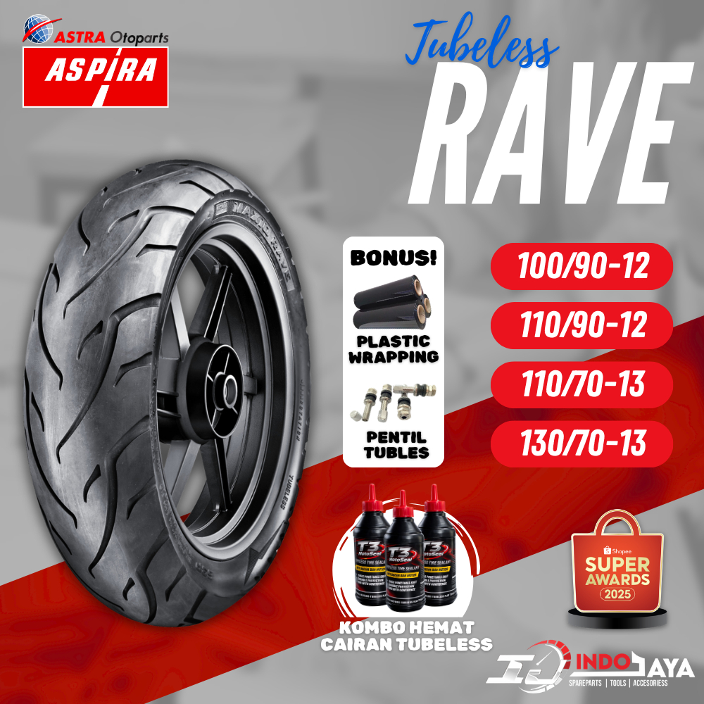 Jual [READY COD] BAN ASPIRA TUBELESS MAXIO RAVE RING 12 & RING 13 / BAN ...