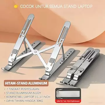 Laptop Stand Holder Laptop Cooling Pad Laptop Pendingin Portabel Pendingin Aluminium 7 Tingkat