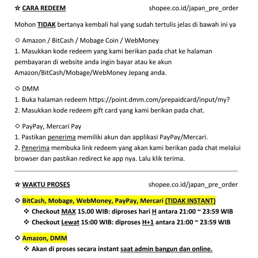 Jual Amazon DMM BitCash WebMoney Point Mobage Coin MobaCoin PayPay ...