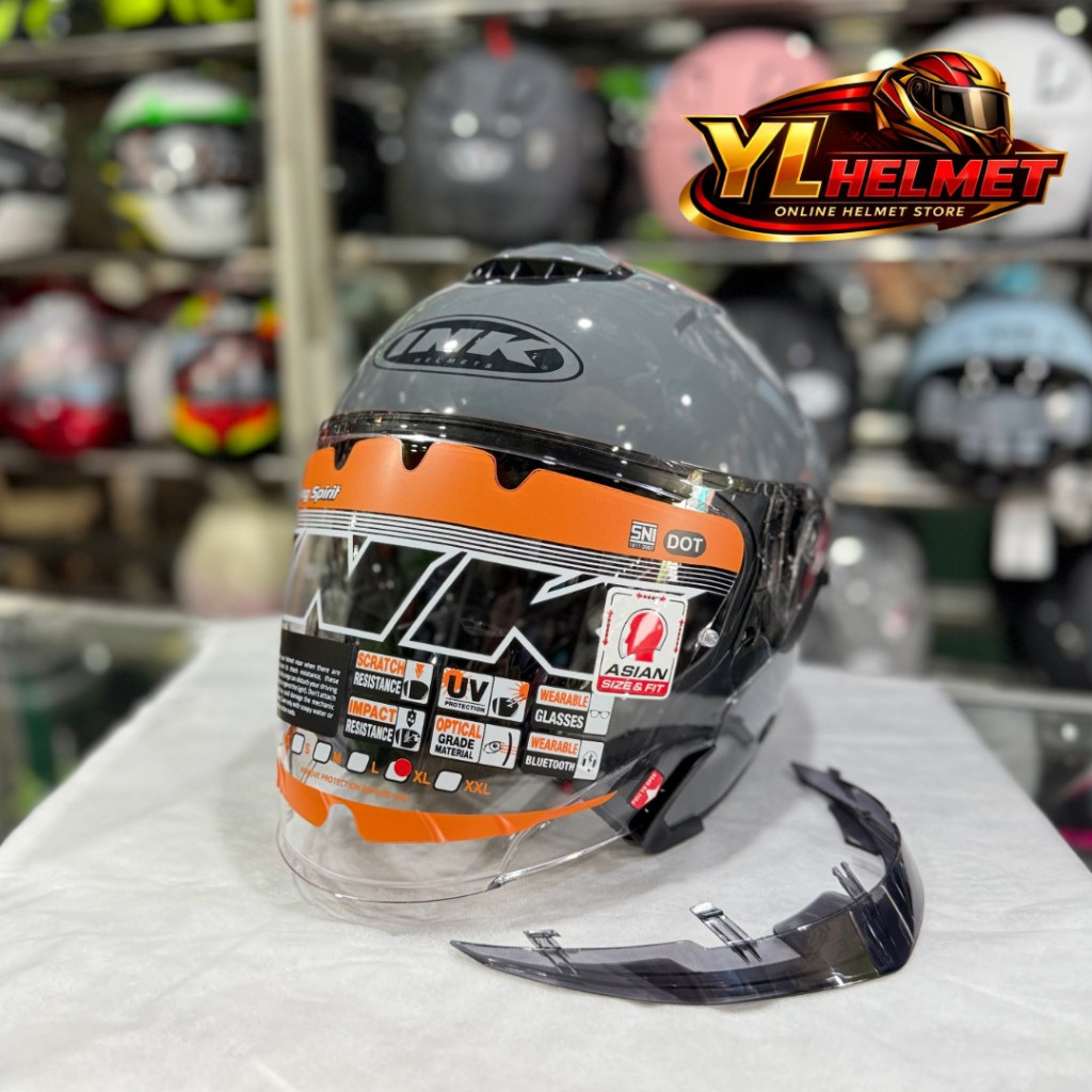 Jual Helm INK Terra 2 Solid - Gorilla Grey Glossy Double Visor Free ...
