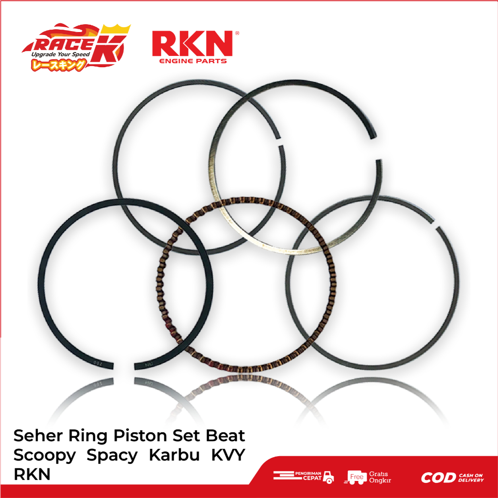 Jual RKN Ring Piston Seher SET Oversize Honda BeAT Scoopy Spacy 110 ...