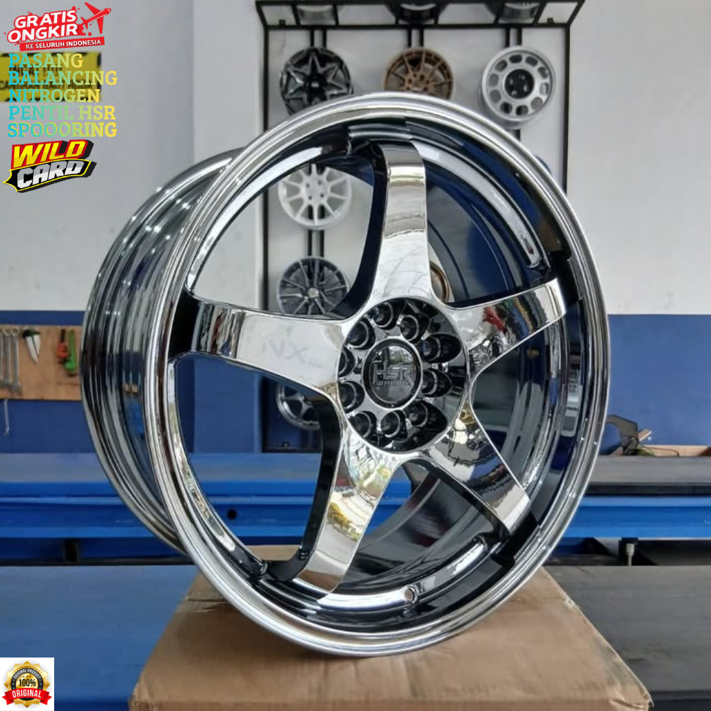 Jual Velg Racing Model Palang HSR KAILOLO R18 Velg Racing BLACK CHROME ...