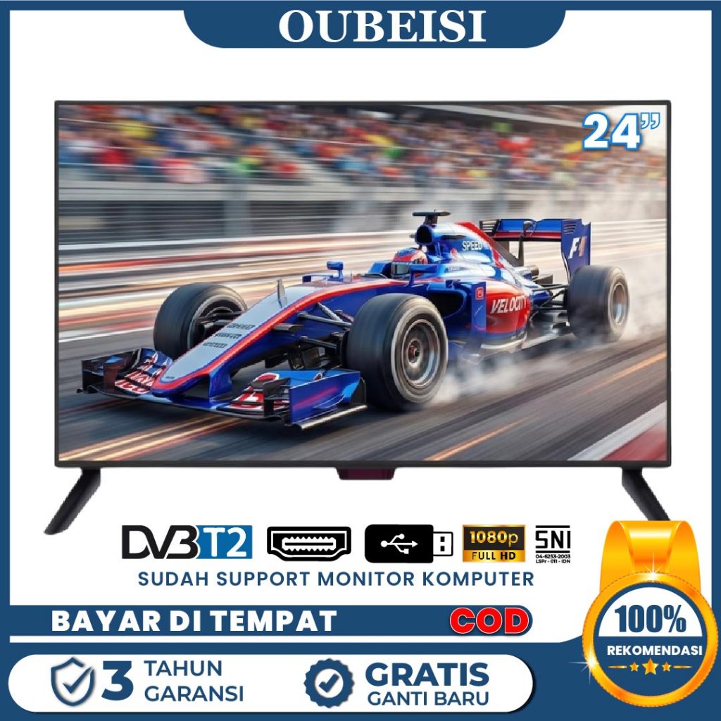 OUBEISI Digital TV 24/25 inch TV LED FHD Televisi (Model TCLG-W25)