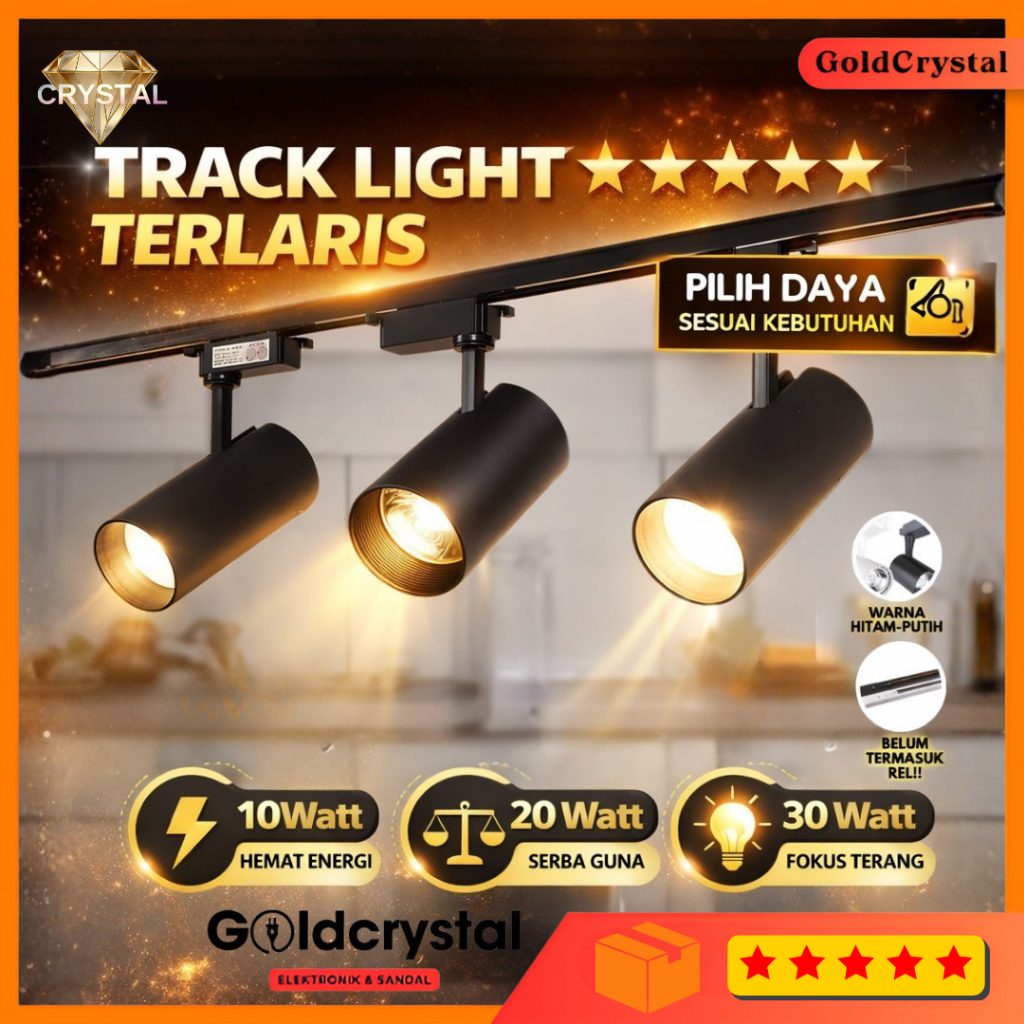 Jual LAMPU RELL TRACK LED SOROT LAMPU REL TRACKLIGHT SPOTLIGHT 10W 20W ...