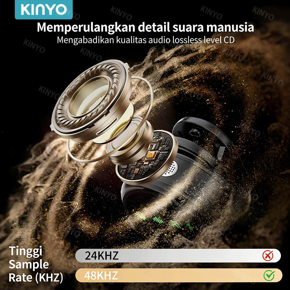 Jual KINYO J33 2-In-1 Wireless Microphone Dual Magnetic Lavalier Plug ...