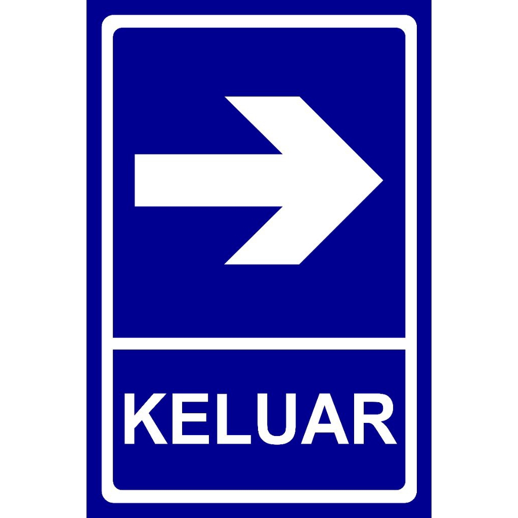 Jual Sign board Plang PVC/ACP Marka Rambu Tanda ARAH KELUAR 47X31 CM ...