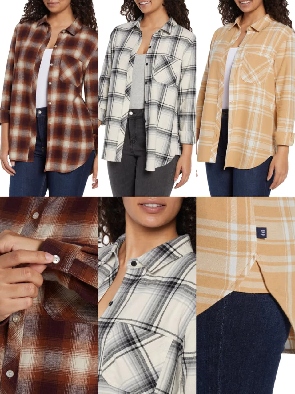 Women's Relaxed Fit Flannel - Kemeja Wanita Lengan Panjang Oversized Motif Kotak-Kotak - GP-2166
