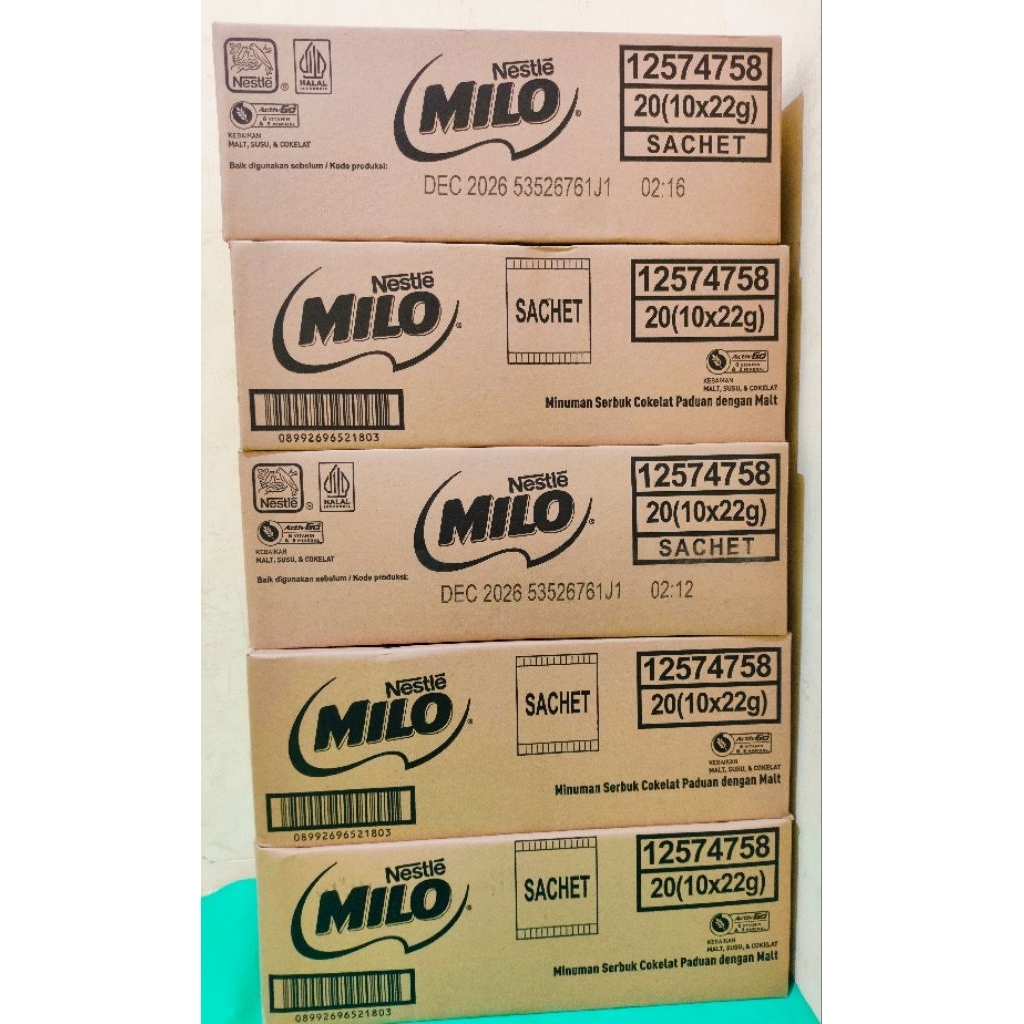 Jual MILO ACTIVE SACHET 22 gr (1 KARTON ISI 20 RENCENG) | Shopee Indonesia