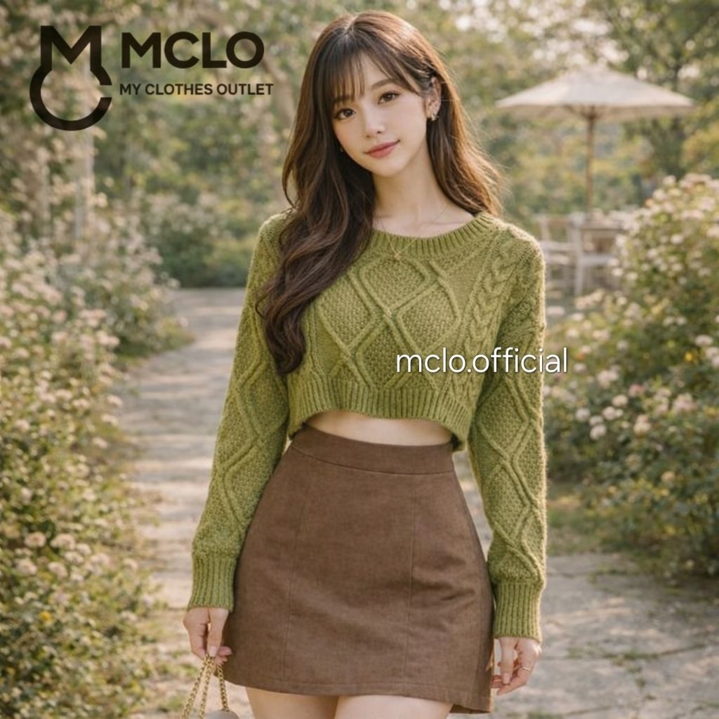 Jual Sweater Rajut Crop Wanita – Atasan Rajut Korea Modest Style Nayla ...