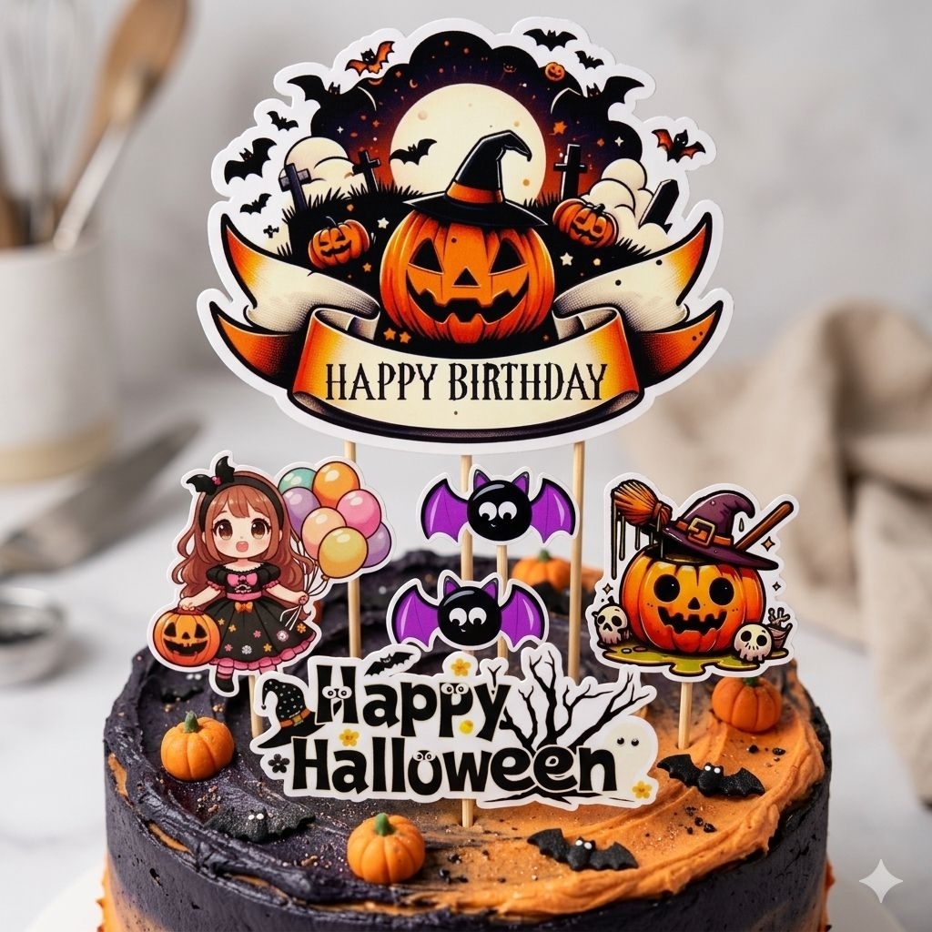 Jual TOPPER CAKE CUSTOM HALLOWEEN TOPPER ULTAH TOPPER ULANG TAHUN ...