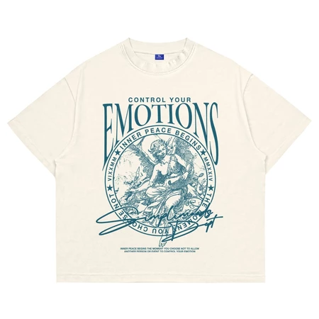1. Simplimoods Kaos Oversize Boxy Tee Unisex Cream Ivory