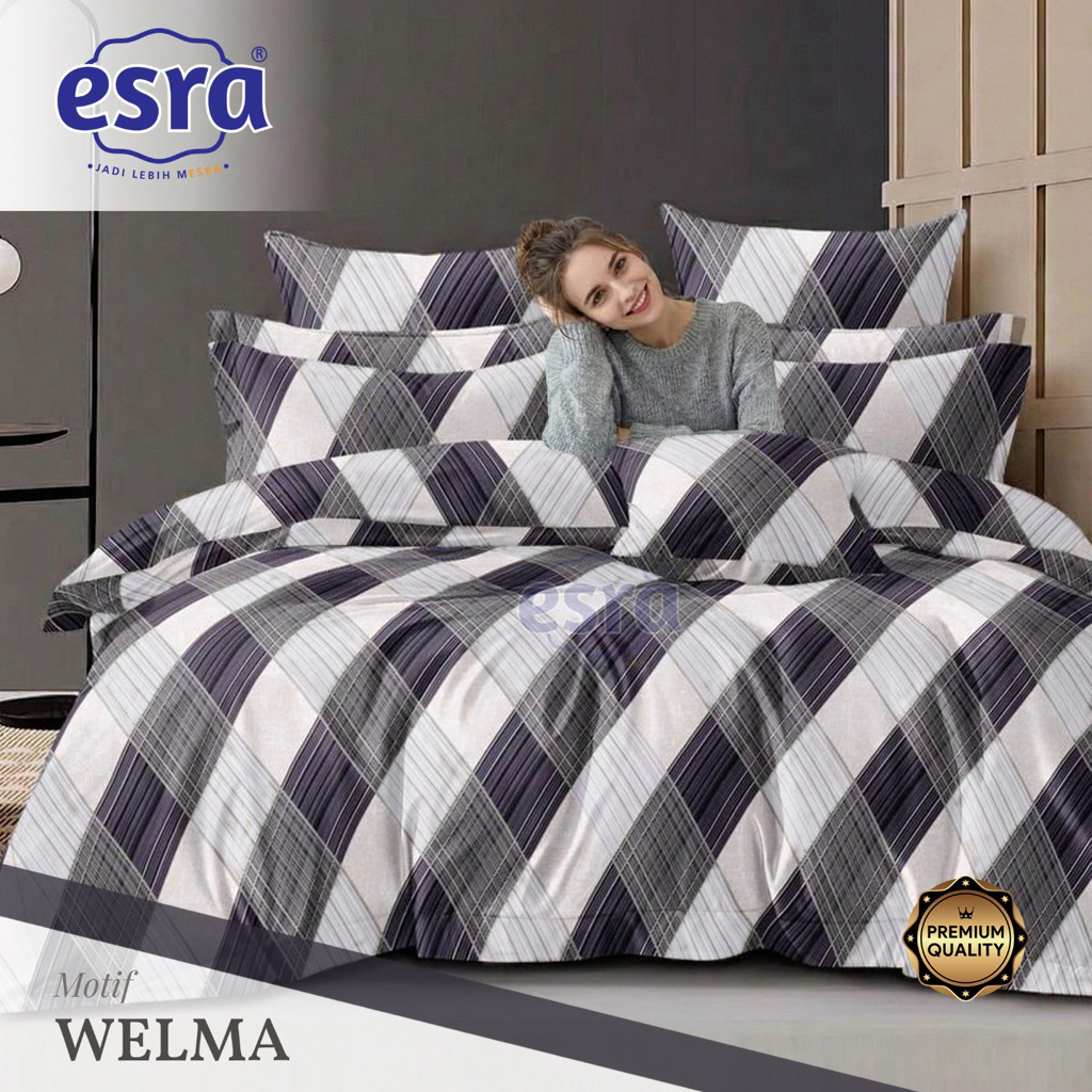 Jual Kain Sprei Meteran Bahan Katun CVC Premium Motif Welma Esra ...