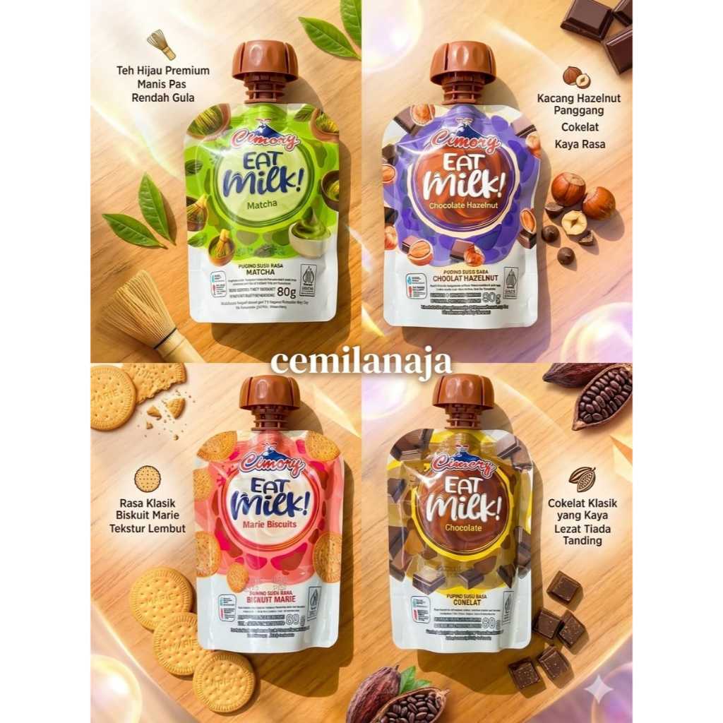 Jual CIMORY EAT MILK PUDING SUSU RASA COKLAT MATCHA SNACK CEMILAN ANAK ...