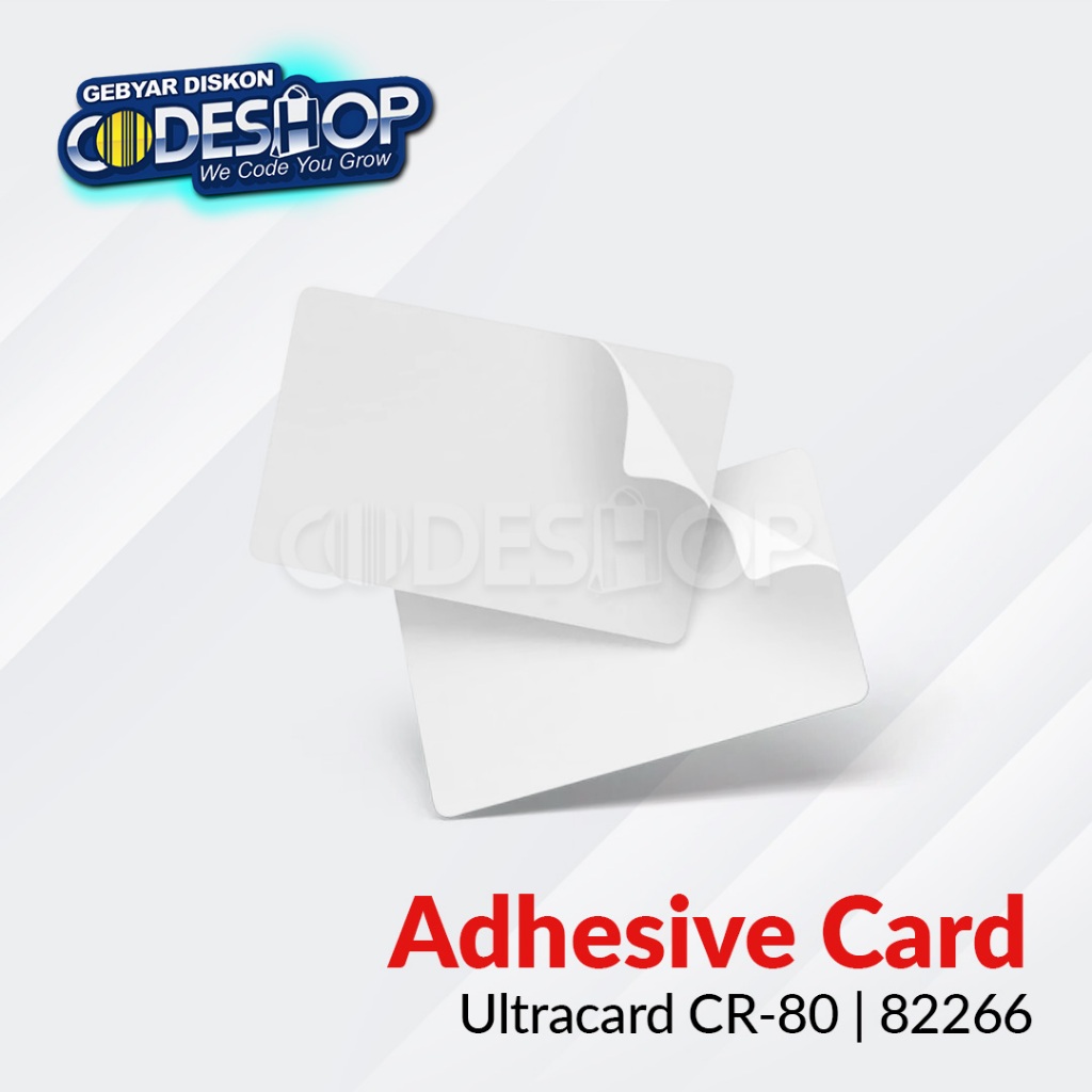 Jual HID Ultracard Noco CR-80 Adhesive Blank ID Card Kartu PVC Putih ...