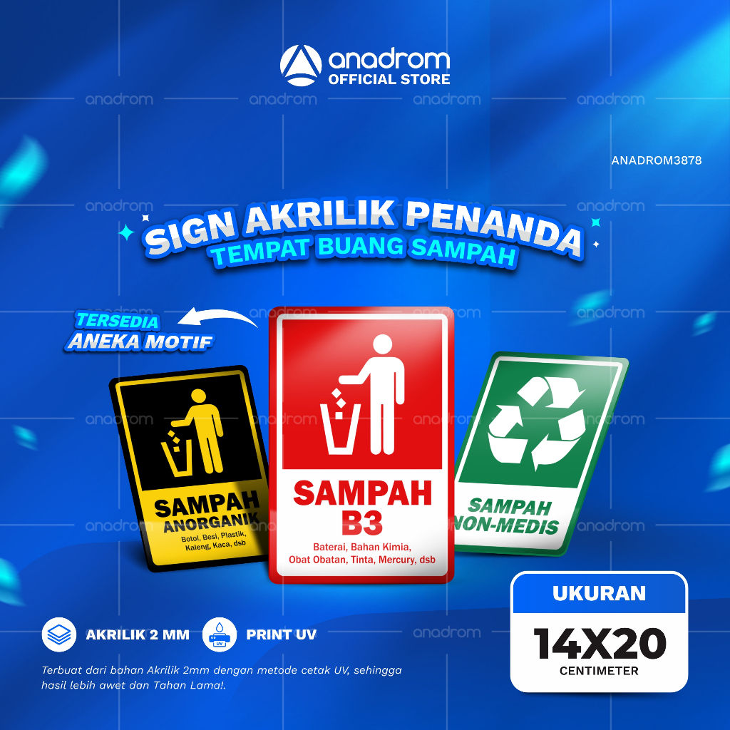 Jual Akrilik Sign sampah Medis, Sampah organik, Sampah non organik ...