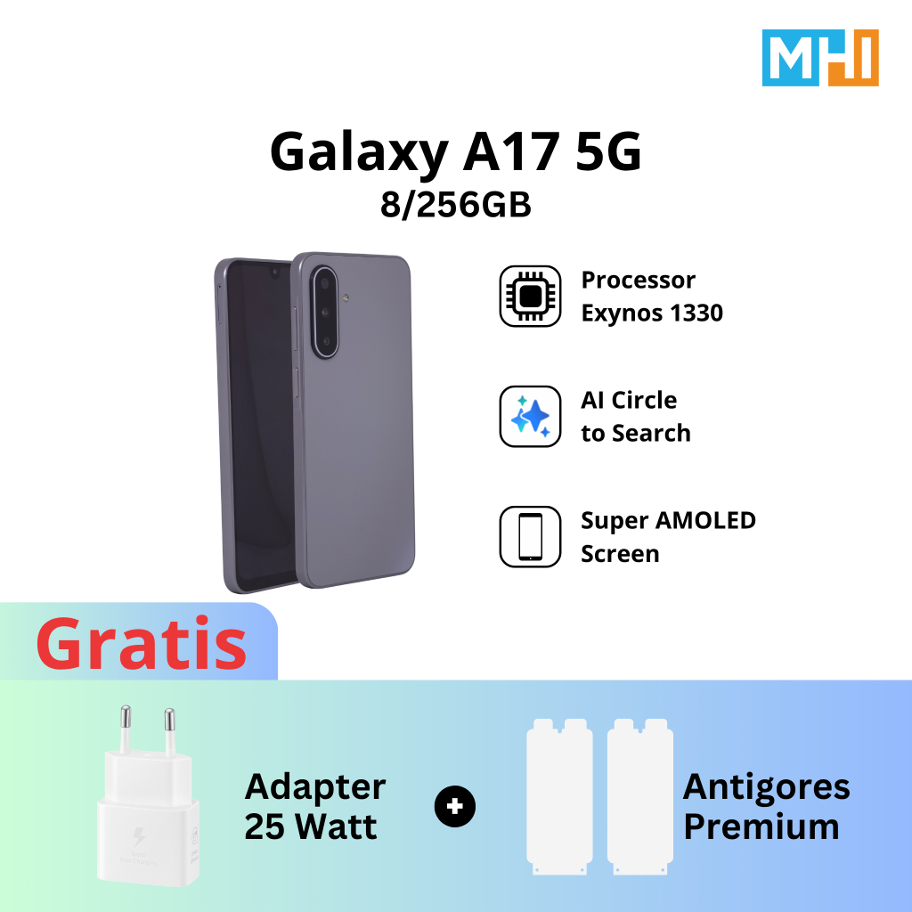 Samsung Galaxy A17 5G  LTE 8/256GB Original, Garansi Resmi