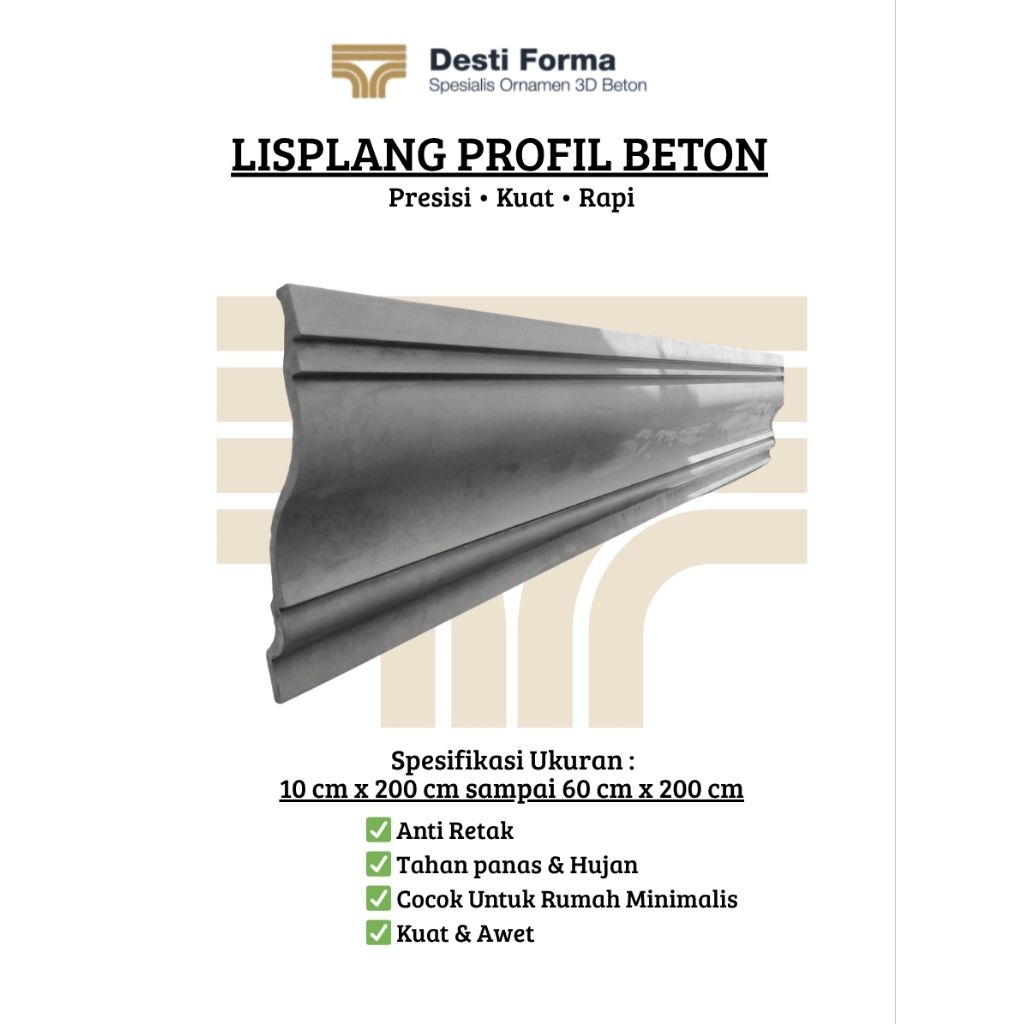 Jual DESTI FORMA - Lisplang Profil Beton - Lis beton tempel -Lis profil ...