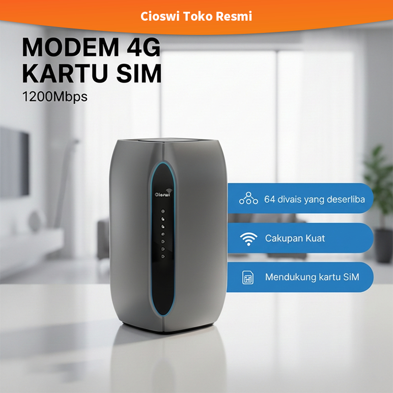 WiFi Router 1200Mbps, Dual Band, Bisa Pakai Kartu SIM, Stabil & Cepat