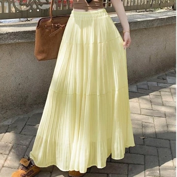 Fatayana Rok Korean Style Bangkok Susun Plisket Premium Wanita Maxi Skirt Flowy Mayung Rimple