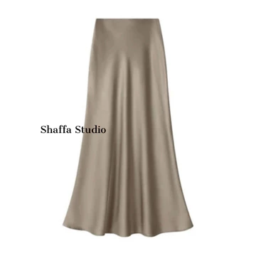 Rok Satin Silk Premium Bahan Lembut Nyaman Dipakai Pinggang Karet Rok Size S XXXL