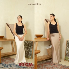Jenn Rose Hilda Maxi Satin Silk Skirt Rok Satin 110Cm Rok Satin Panjang