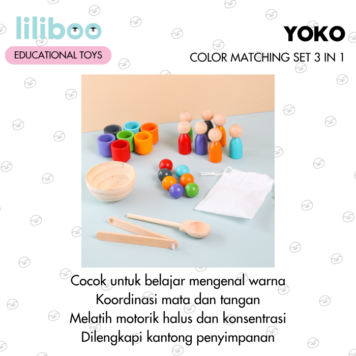 Jual [CLEARANCE] LILIBOO YOKO Mainan Edukasi Anak Montessori Kayu Color ...