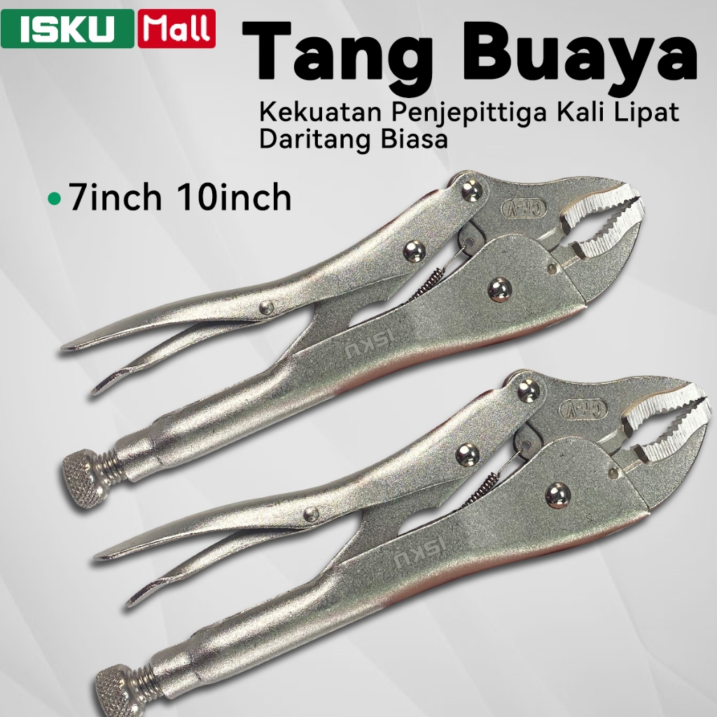 Jual ISKU Tang Buaya 10 Inch 7 Inch 3 Baut Rivet Locking Pliers Vise ...