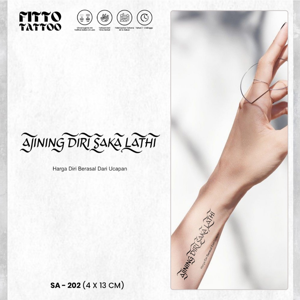 Jual Tato Temporer Fruit Ink Motif Aksara Jawa Bahasa Stiker Tatto ...