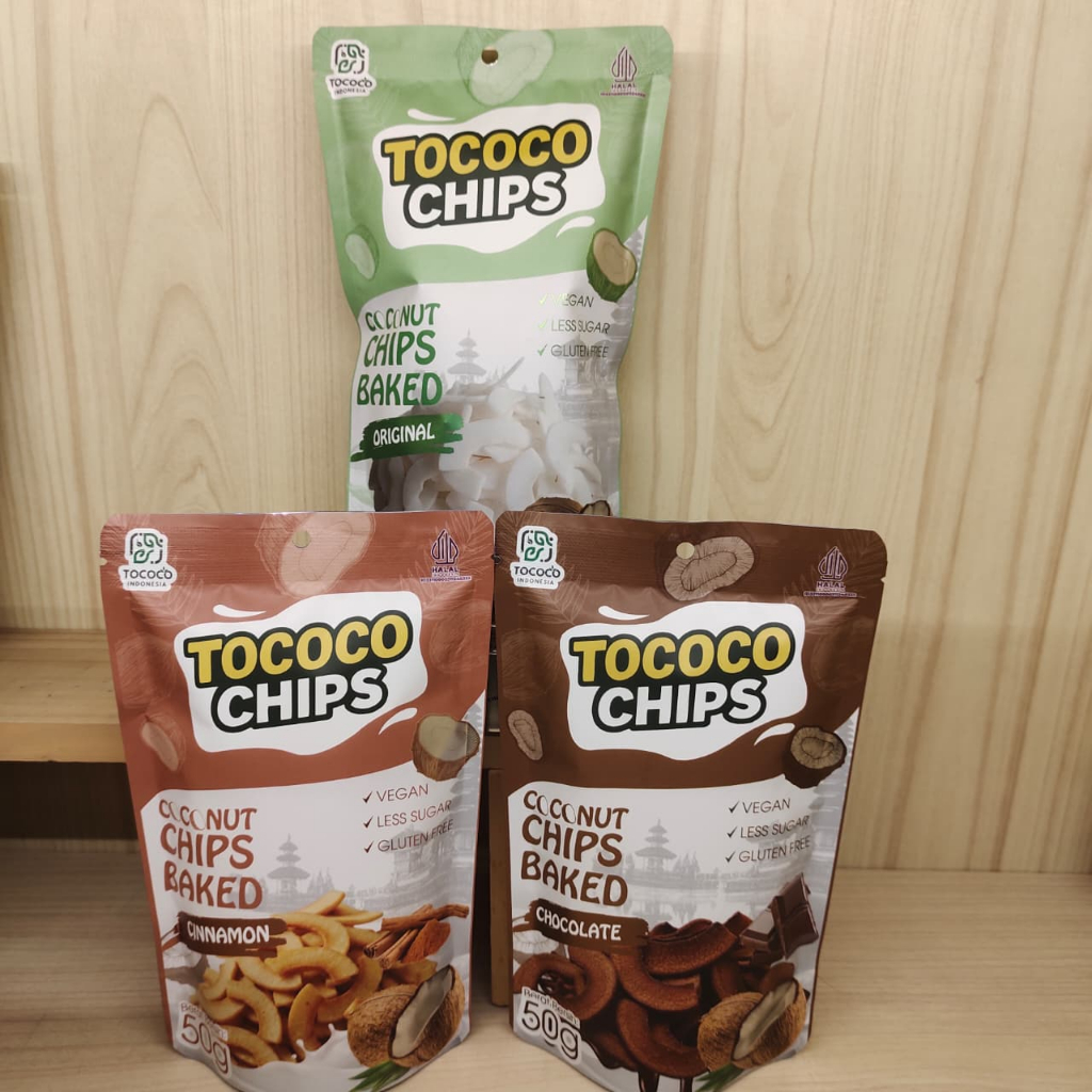 Jual TOCOCO Chips Baked Keripik Kelapa Panggang Rasa Kayu Manis 50g ...