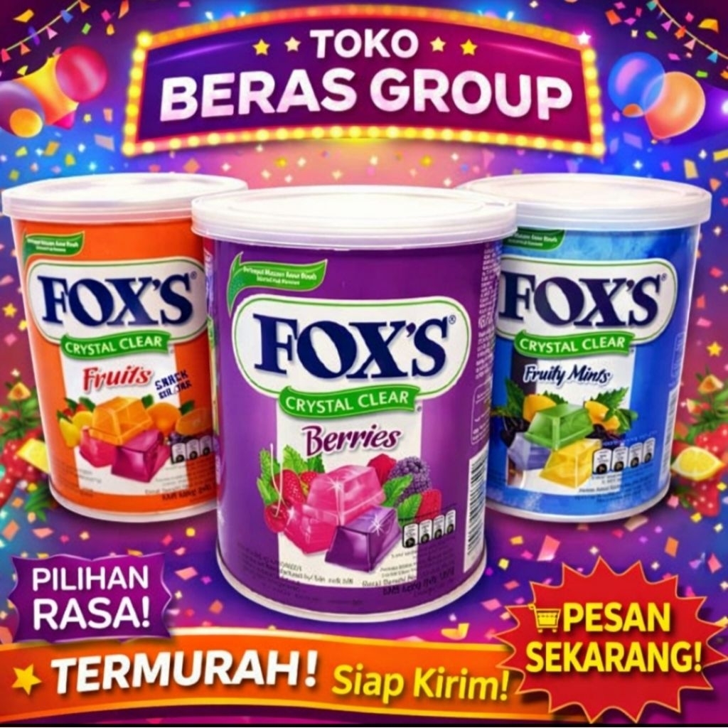 Jual Permen kaleng FOX'S fruit 180g - rasa buah segar, perisa sinterik ...