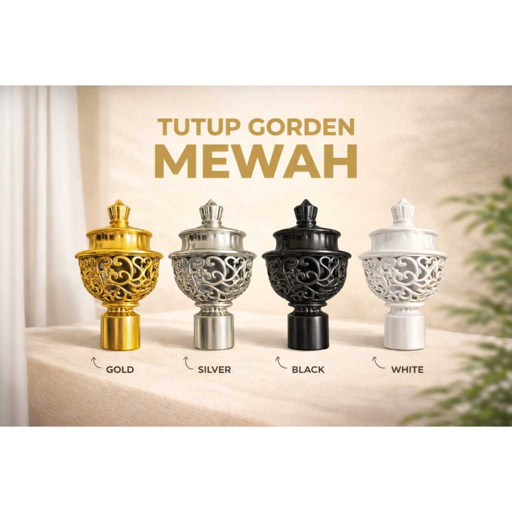 Jual End cup gorden tutup tiang gordyn rel hordeng endcup BATIK / READY ...
