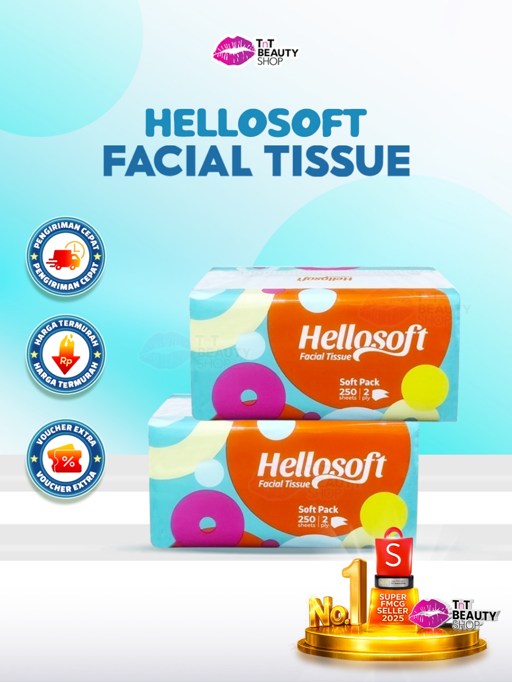 Jual Tisu Wajah Hellosoft Soft Pack Facial 250 Lembar Tissue Muka Halus ...