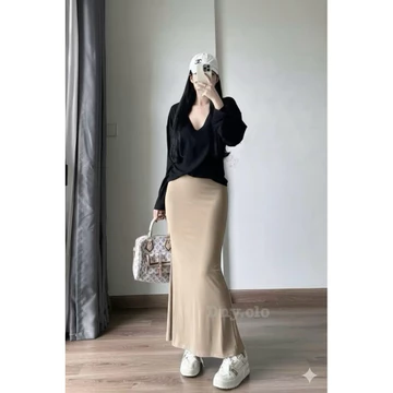 ZIKO Lunar Mermaid Maxi Skirt Rok Wanita Desain Mermaid Bahan Scuba Premium Pinggang Elastis