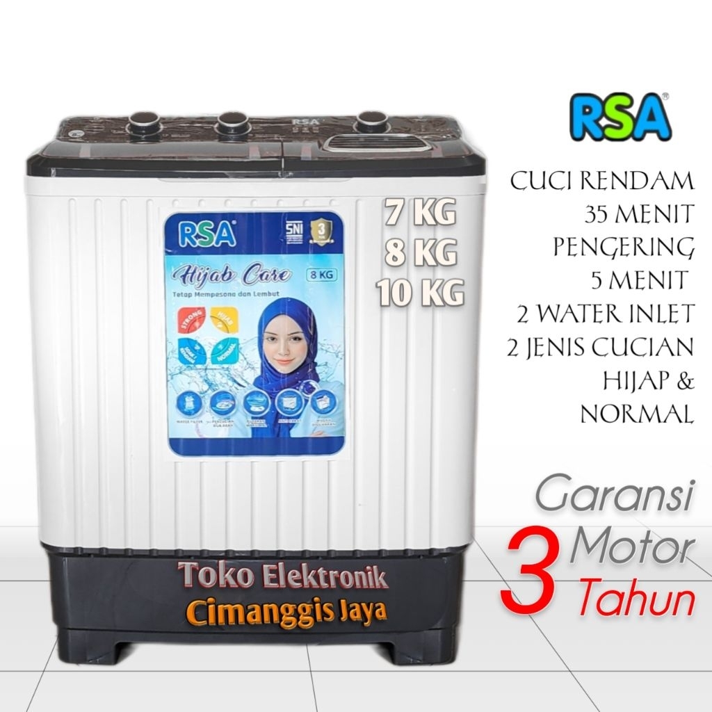 Jual mesin cuci 2 tabung RSA 7kg 8kg 10kg | Shopee Indonesia