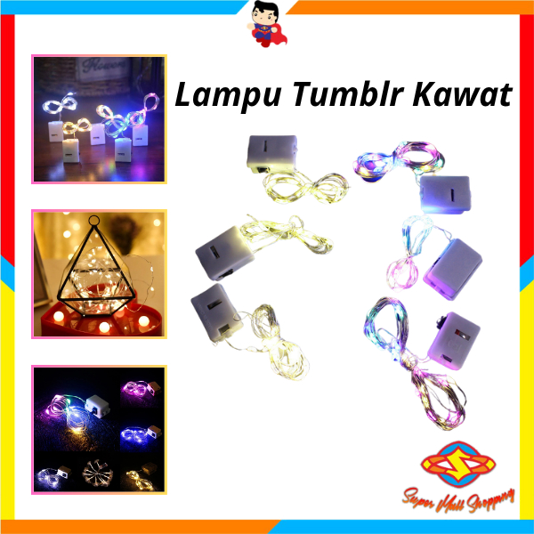 SMS Lampu Tumblr Kawat Mini 1 Meter Lampu Hias Dekorasi Gift Box Bucket Balon Fairy Light Led