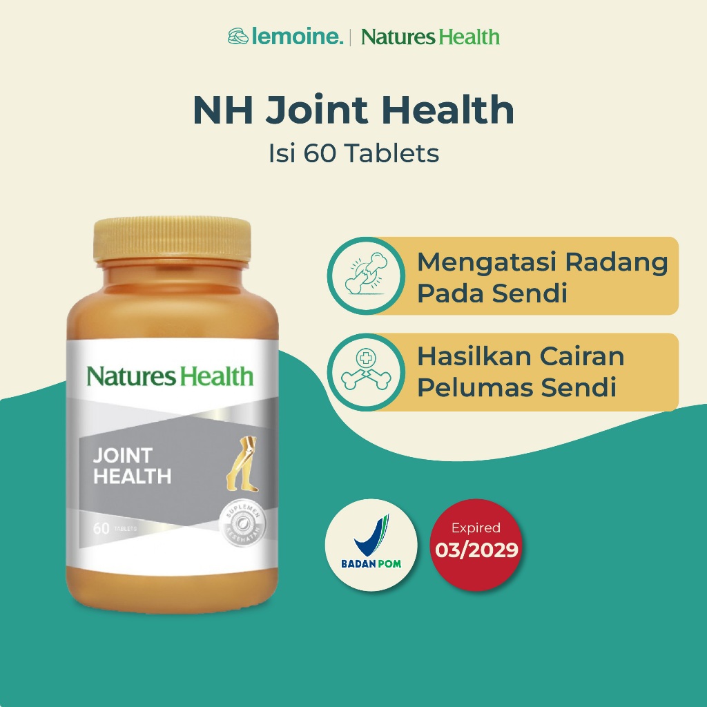 Jual Natures Health Joint Health Glucosamine MSM 60 Tablets By Lemoine - Suplemen Persendian & Tulang | Shopee Indonesia