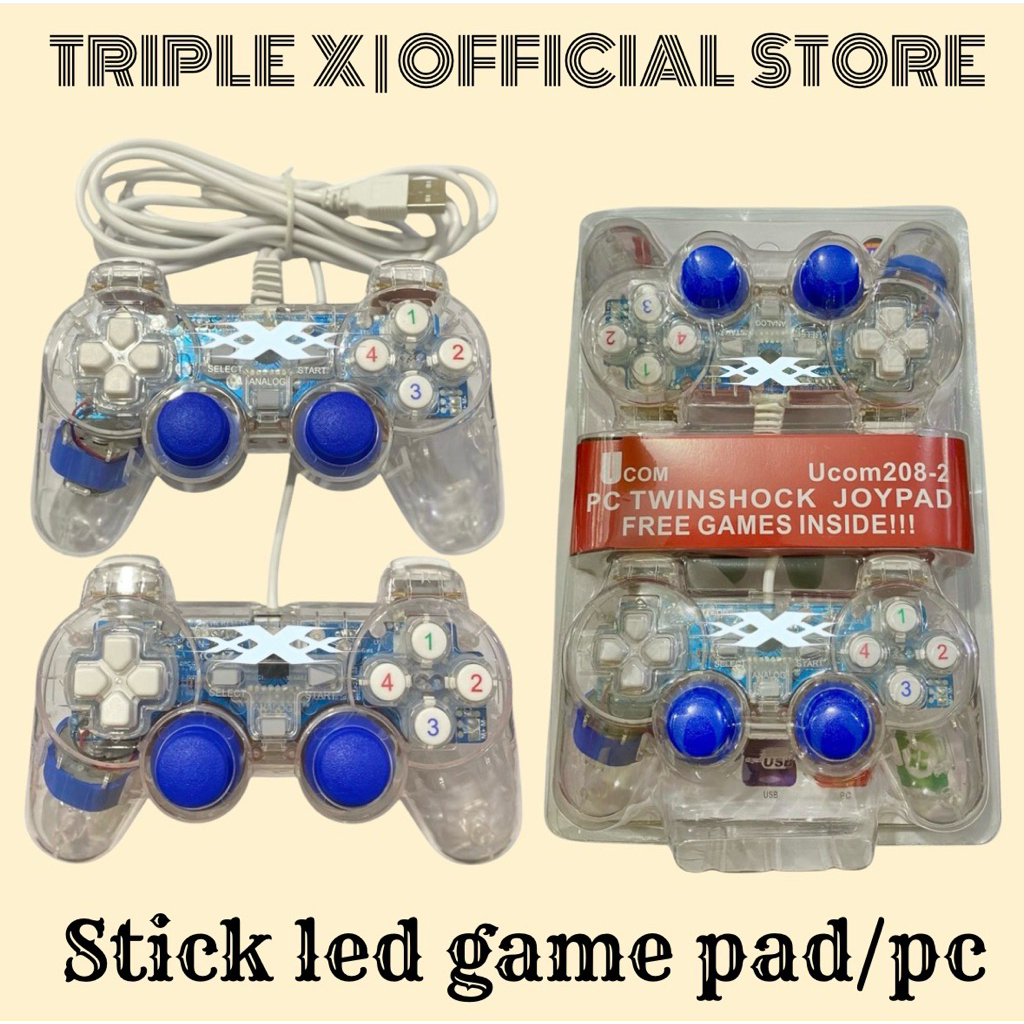 Jual Stick PC double transparan - Joystick double usb transparan ...