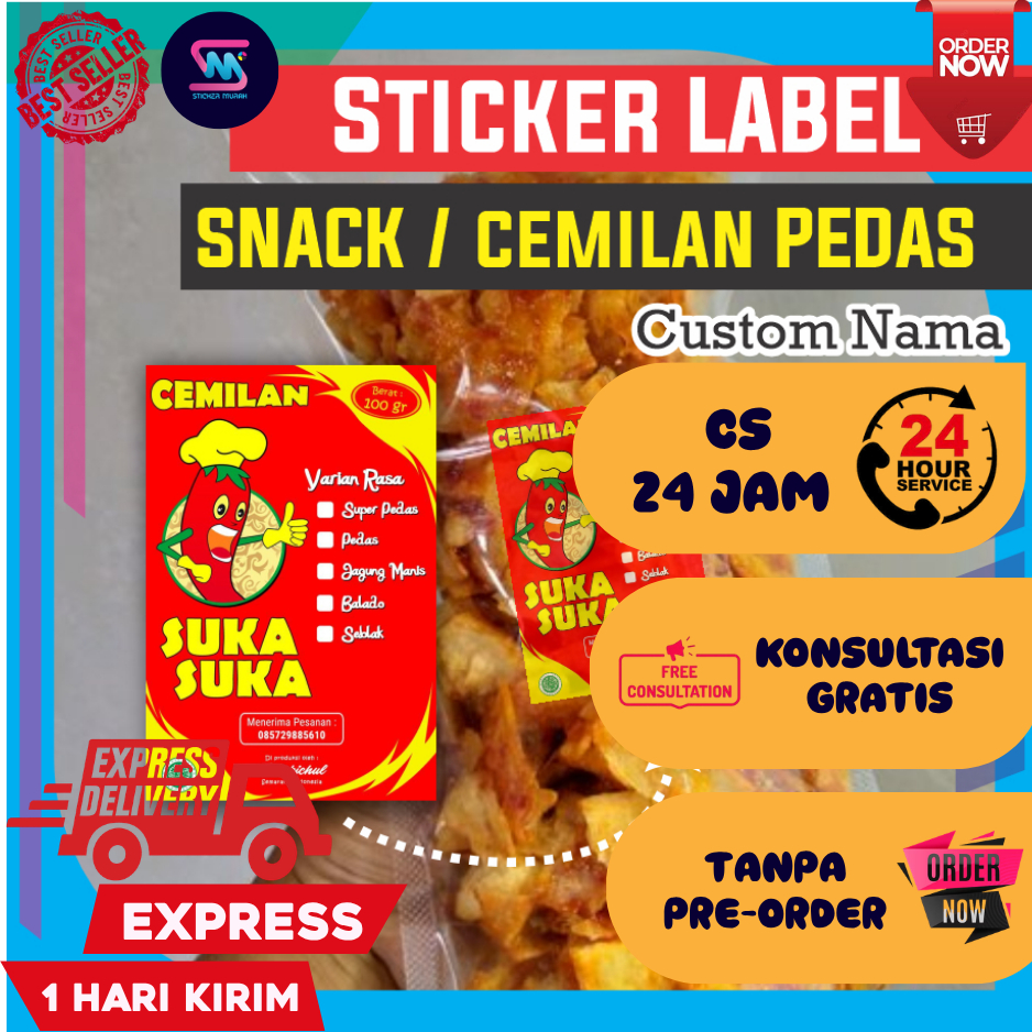 Jual Stiker Murah Bandung Sticker Label Kemasan Makanan Snack Cemilan ...
