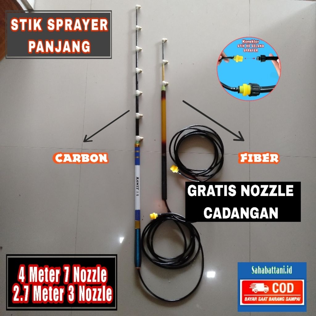 Alat Pertanian | Alat Semprot Hama | STIK SPRAYER ELEKTRIK PANJANG 2, 3, 4 METER 2,3,4,5,6,7 NOZZLE KABUT KUNINGAN // ALAT PERKEBUNAN PERTANIAN LADANG