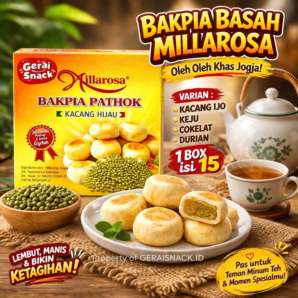 Jual Bakpia Pathok Millarosa 1Box isi 15 Bakpia Basah Vakum Oleh2 Khas ...