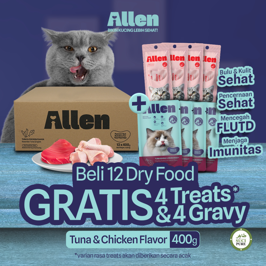 Jual Allen Makanan Kucing Kering Premium Semua Umur | Premium Dry Cat ...