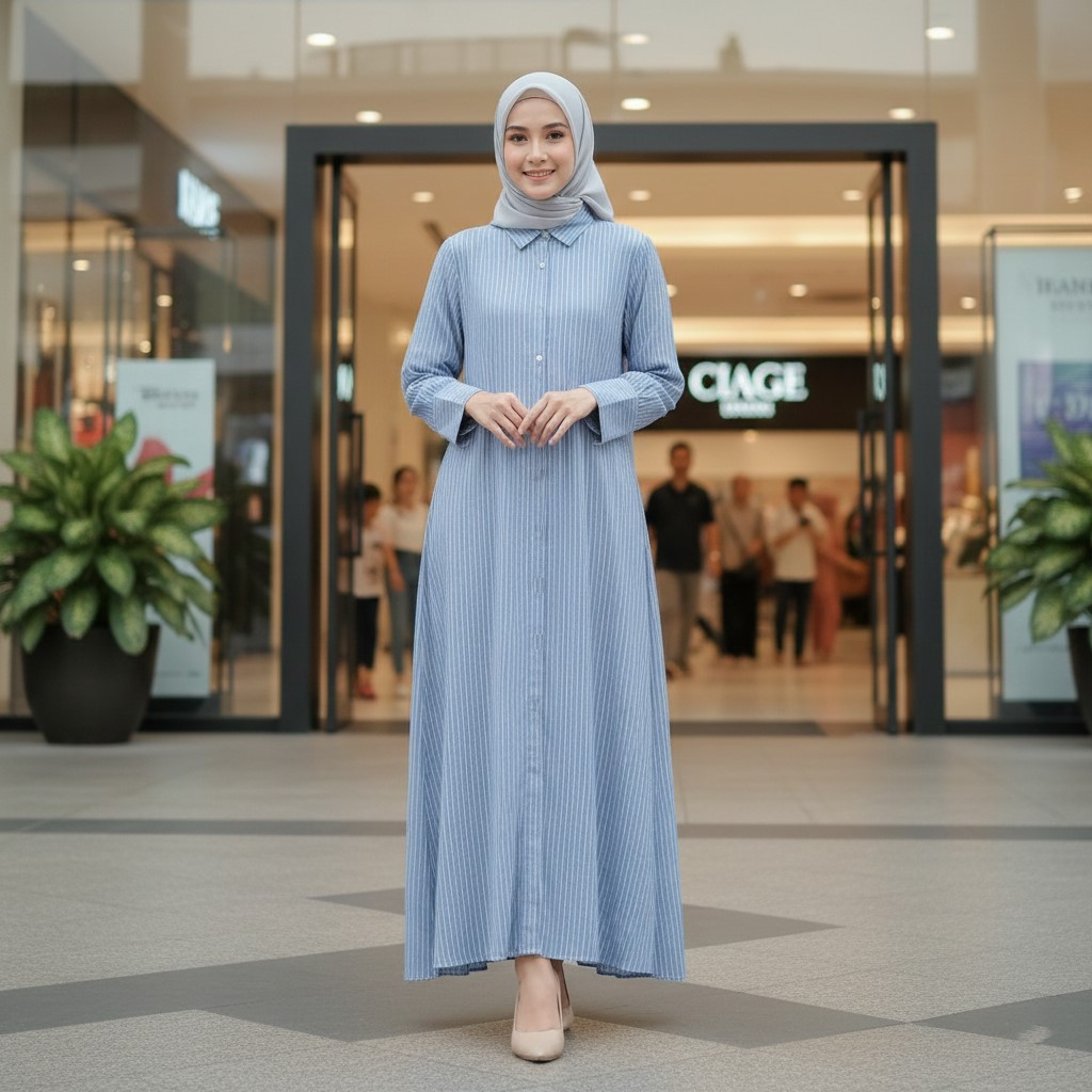 Emma Dress Gamis Muslim Bahan Mikro salur Nyaman Bumil & Busui Friendly
