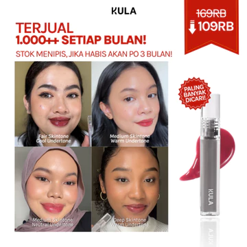 KULA The OG Liptint Shade Belle I Liptint Untuk Bibir Kering Dan Gelap Liptint Glossy Gloss