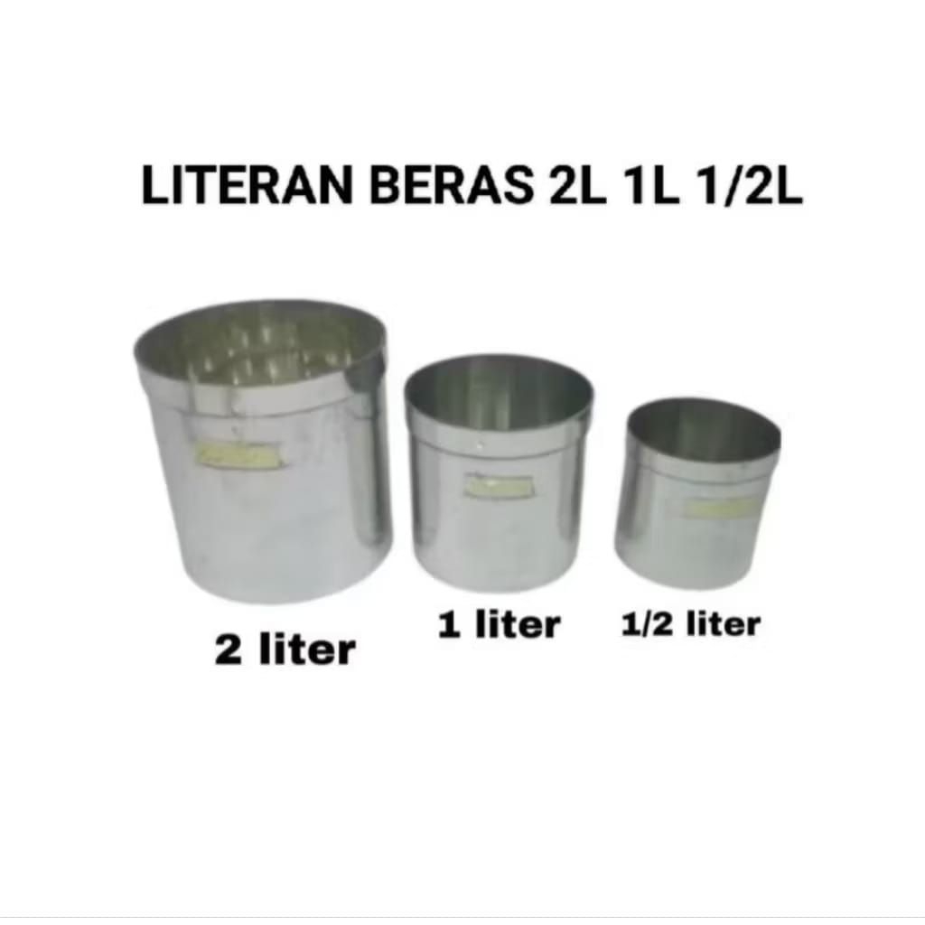 Jual Literan beras takaran beras 1 liter & 0,5 liter stainless steel ...
