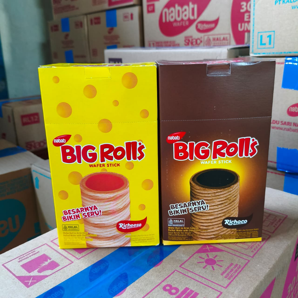 Jual Nabati BIG ROLLS Rasa Coklat dan Keju ( 1 Karton isi 6 Box ...