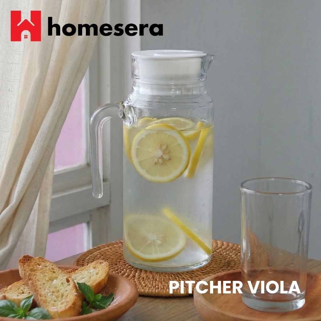 Jual TEKO WATER JUG KACA | JUG KACA DENGAN TUTUP| PITCHER KACA VIOLA ...