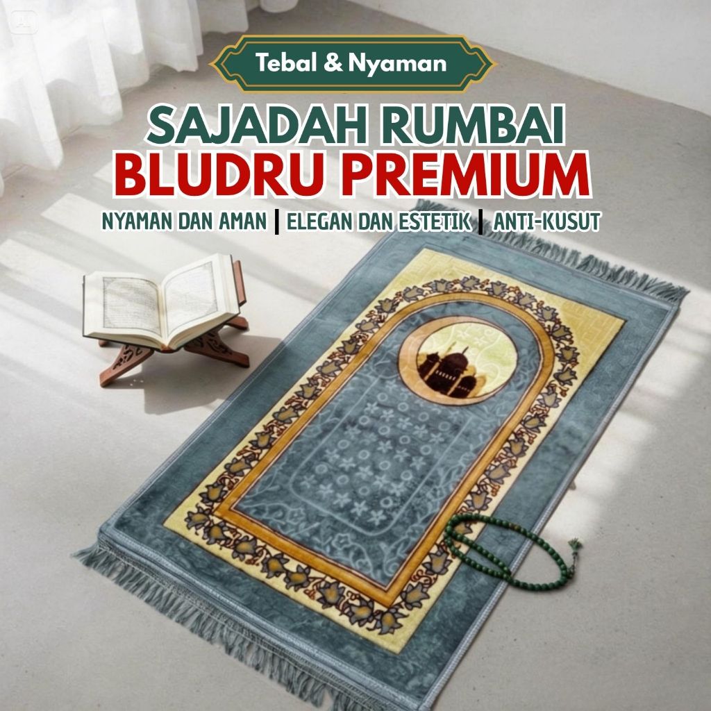 Sajadah Rumbai Bludru Premium Ukuran 70x110cm / Sajadah Rumbai Estetik Anti Slip / D20A1, D20B1