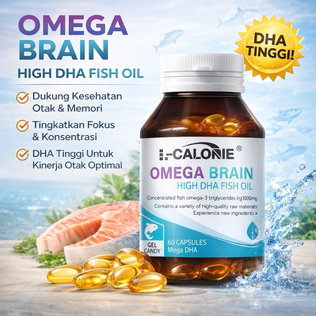 Jual Omega Brain High DHA Fish Oil 60 Capsules – Suplemen Omega 3 untuk ...