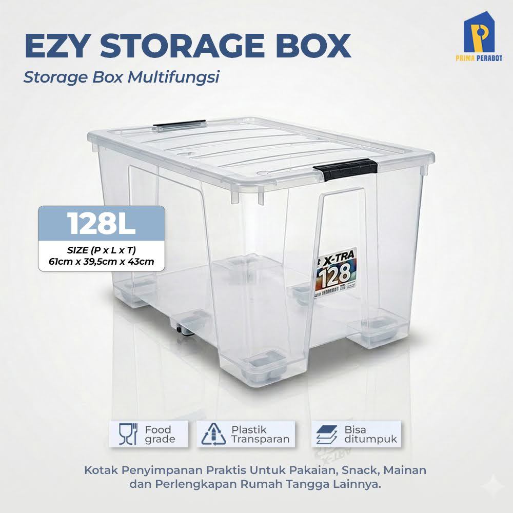Jual Storage Box MultiFungsi Box Container 128 L Transparan | Shopee ...