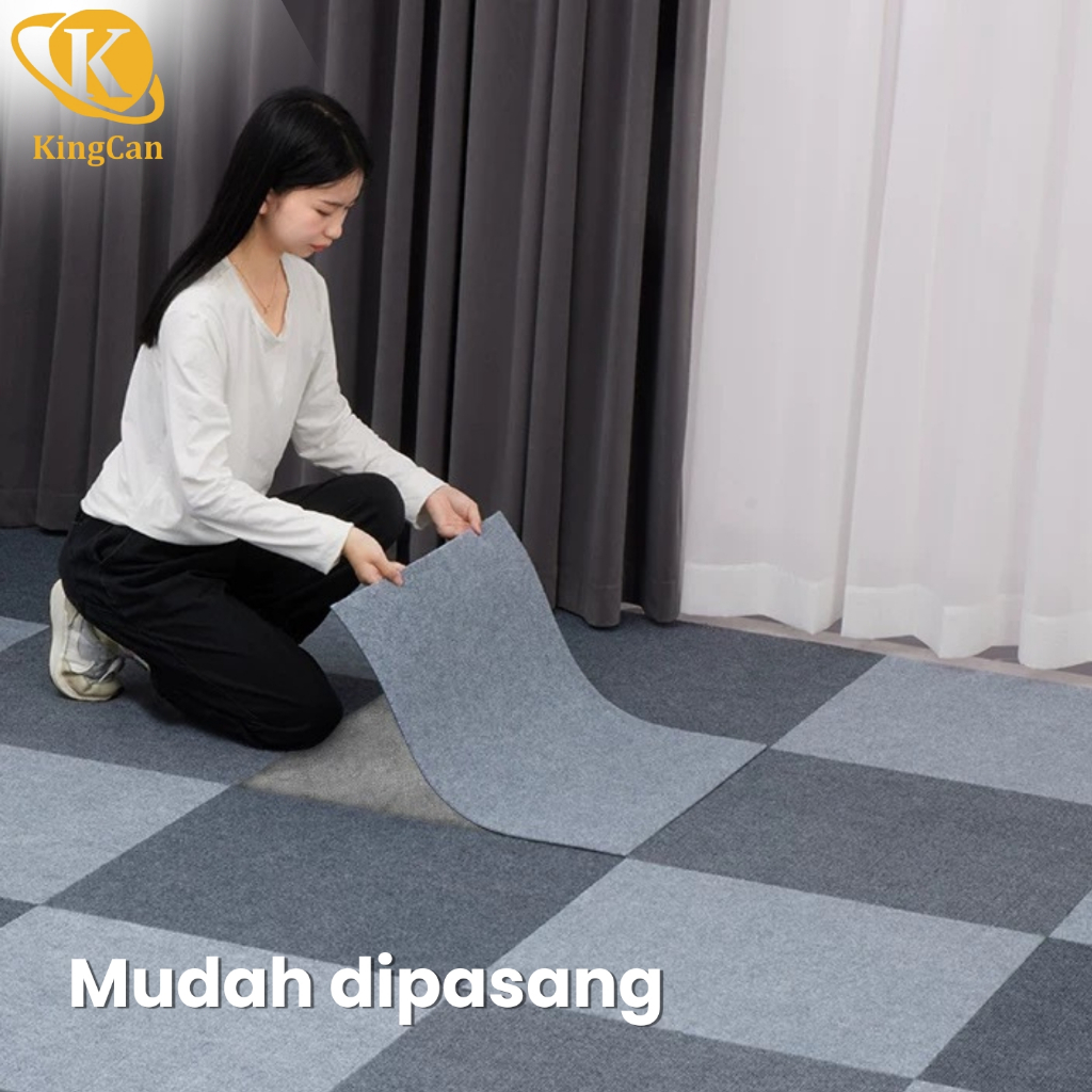 KINGCAN 50X50CM Karpet Kantor Dengan Lapisan Tebal Tahan Aus Tan Tahan Air
